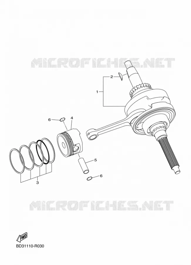 VILEBREQUIN / PISTON Yamaha QUAD 90 2017 RAPTOR  YFM90R