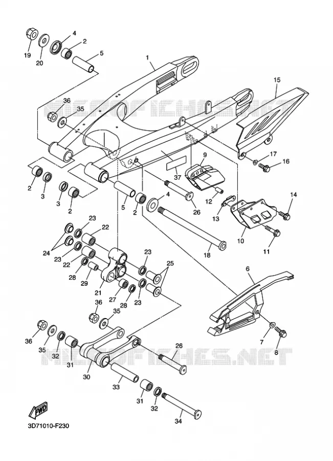 BRAS ARRIERE Yamaha MOTO 250 2016 WR-R  WR250R