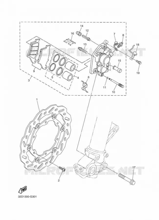 ETRIER DE FREIN AVANT Yamaha MOTO 250 2016 WR-R  WR250R