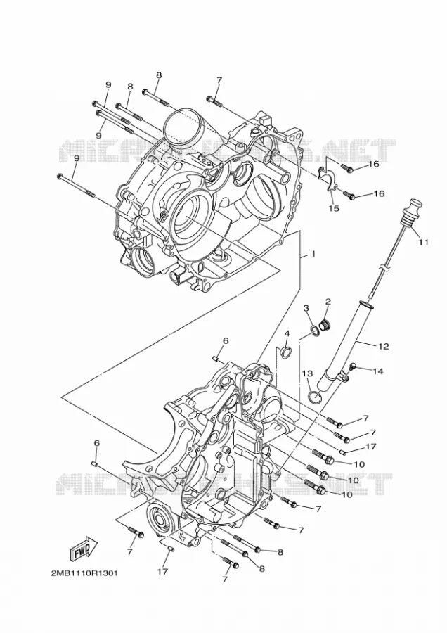 CARTER MOTEUR Yamaha SIDE BY SIDE 700 2016 WOLVERINE  YXE700ES