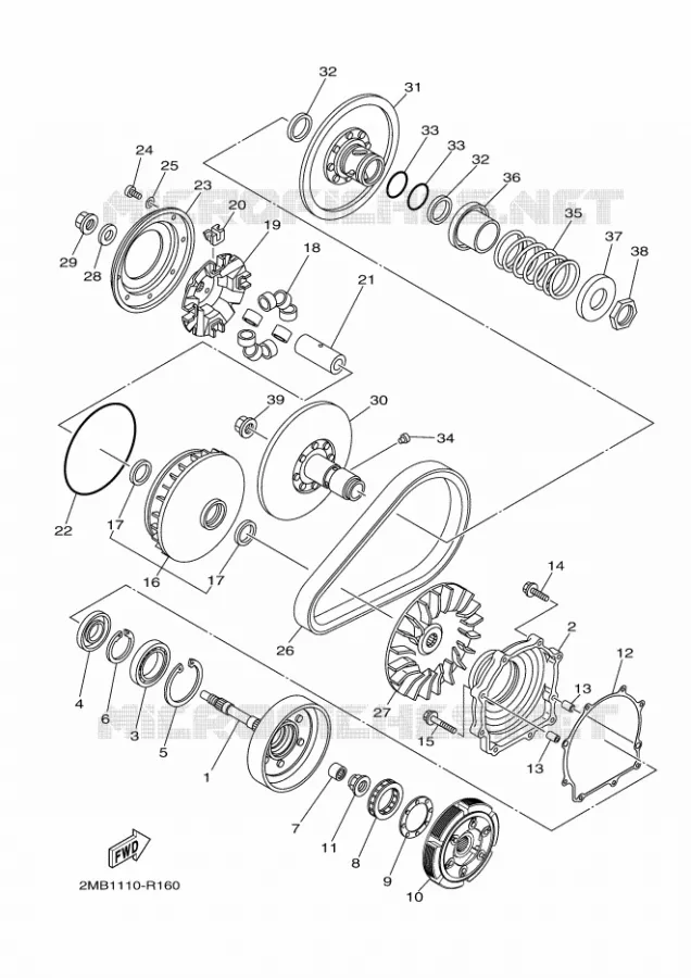 EMBRAYAGE DE DEMARREUR Yamaha SIDE BY SIDE 700 2016 WOLVERINE  YXE700ES
