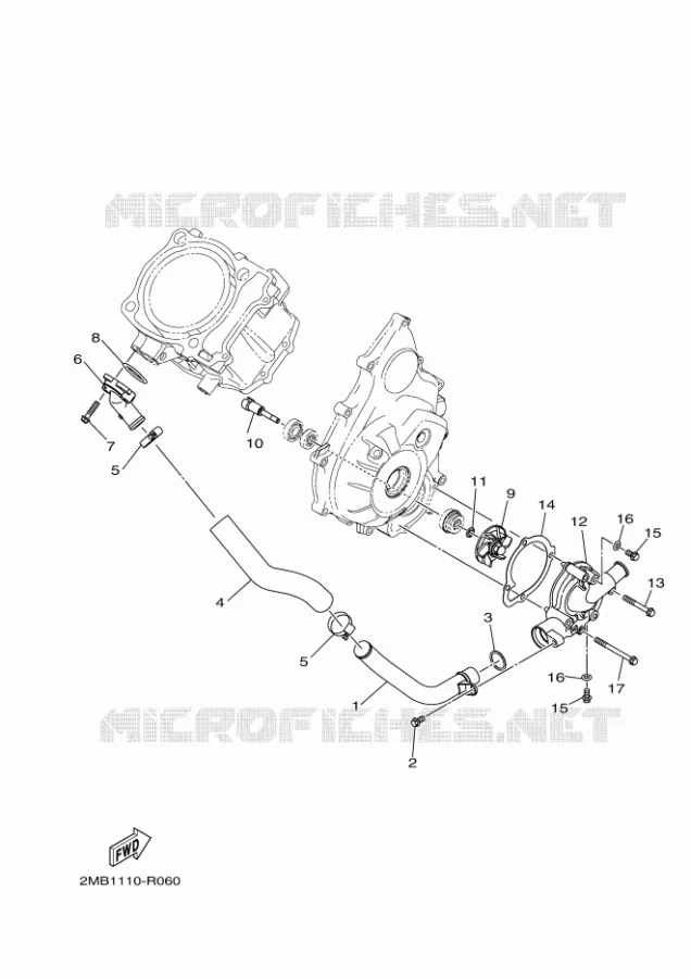 POMPE A EAU / DURITES Yamaha SIDE BY SIDE 700 2016 WOLVERINE  YXE700ES