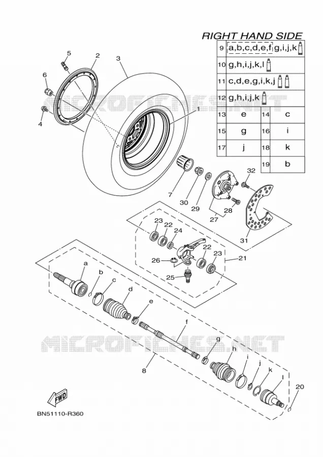 ROUE AVANT 2 Yamaha SIDE BY SIDE 700 2016 WOLVERINE  YXE700ES