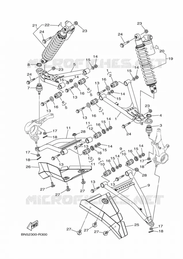 SUSPENSION / ROUE AVANT Yamaha SIDE BY SIDE 700 2016 WOLVERINE  YXE700ES