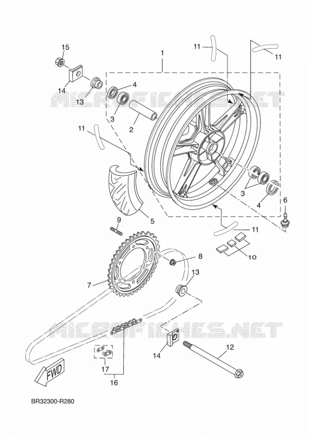 ROUE ARRIERE Yamaha MOTO 125 2016 MT  MT125