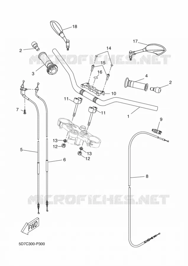 GUIDON ET CABLES Yamaha MOTO 125 2016 MT  MT125