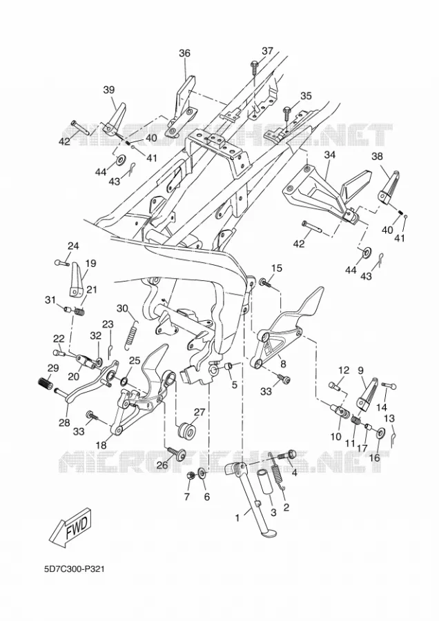 SUPPORT / REPOSE PIEDS Yamaha MOTO 125 2017 MT  MT125-A