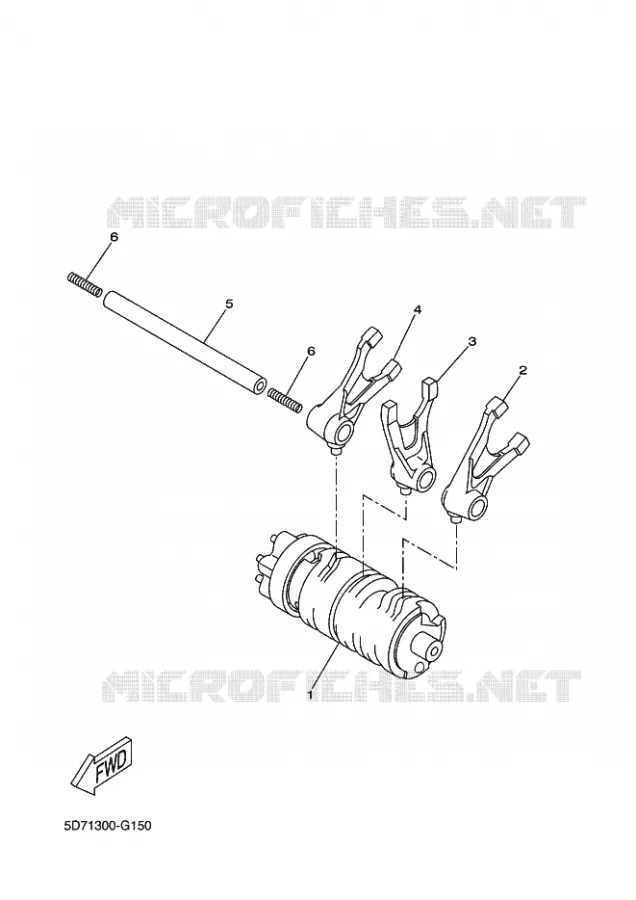 BARILLET DE SELECTION / FOURCHETTES Yamaha MOTO 125 2017 R125  YZF-R125A