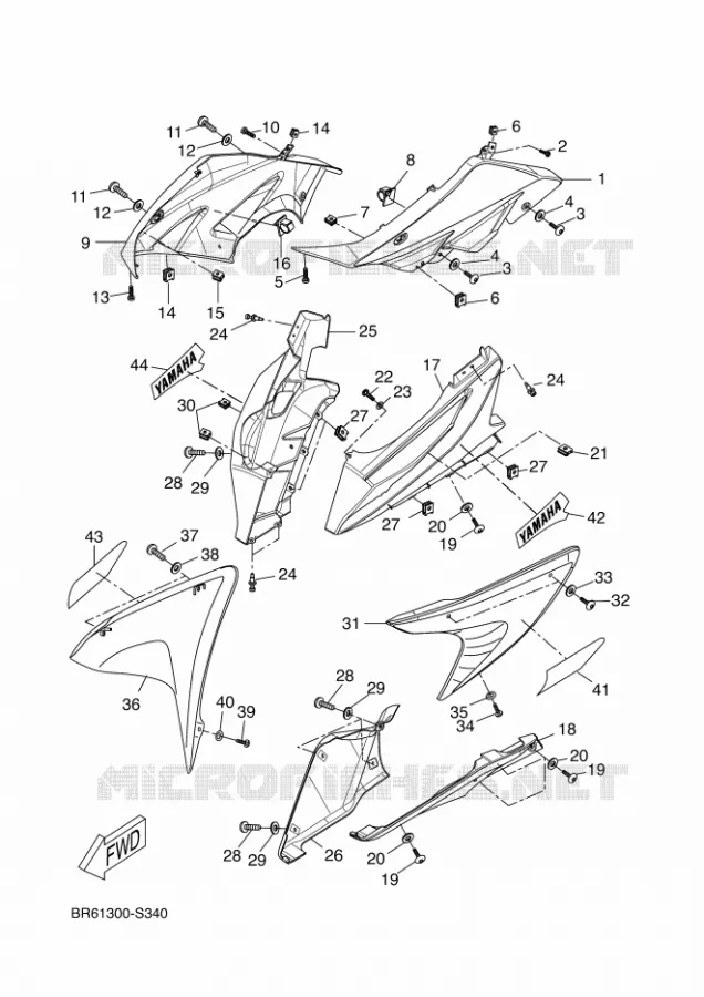 CARENAGES 1  Yamaha MOTO 125 2017 R125  YZF-R125A