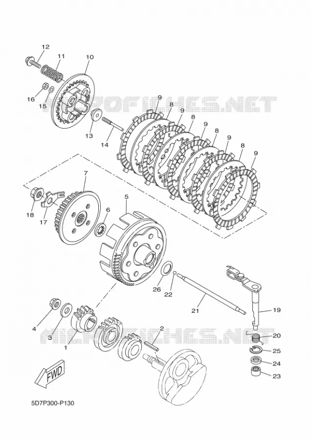 EMBRAYAGE DE DEMARREUR Yamaha MOTO 125 2017 R125  YZF-R125A