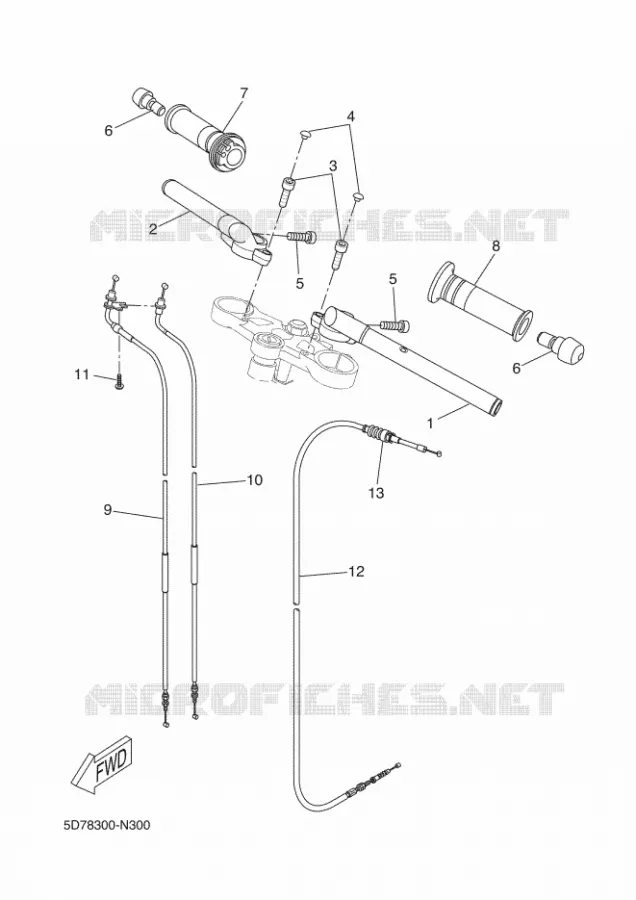 GUIDON ET CABLES Yamaha MOTO 125 2017 R125  YZF-R125A