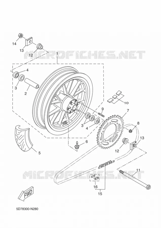 ROUE ARRIERE Yamaha MOTO 125 2017 R125  YZF-R125A