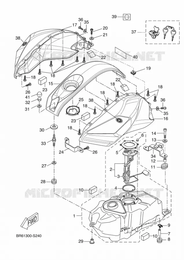 RESERVOIR A ESSENCE Yamaha MOTO 125 2017 R125  YZF-R125A
