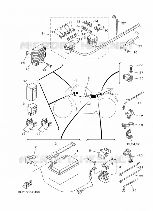 PARTIE ELECTRIQUE 1 Yamaha MOTO 700 2017 MT  MT07A