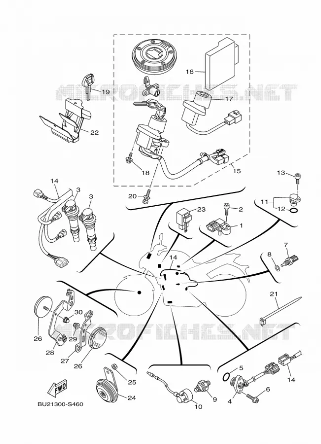 PARTIE ELECTRIQUE 2 Yamaha MOTO 700 2017 MT  MT07A
