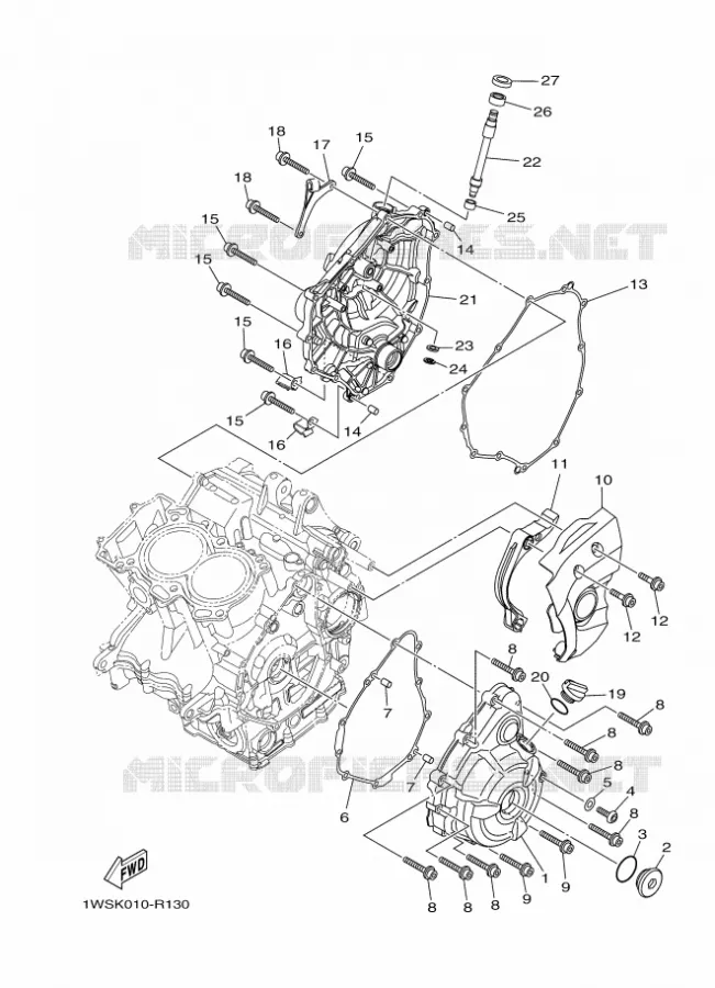 CARTER - MOTEUR 1 Yamaha MOTO 700 2017 MT  MT07A
