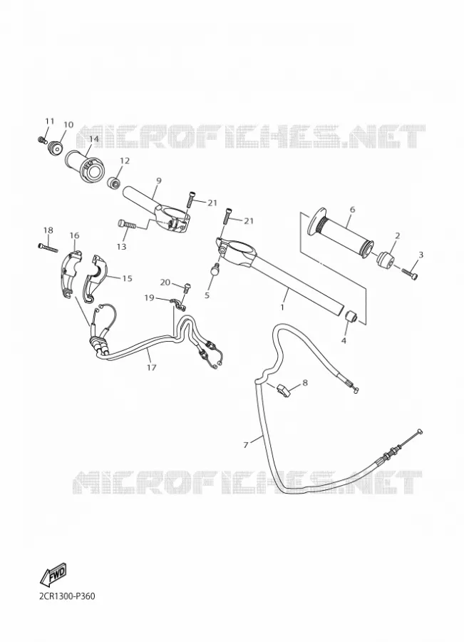 GUIDON ET CABLES Yamaha MOTO 1000 2017 R1  YZF-R1