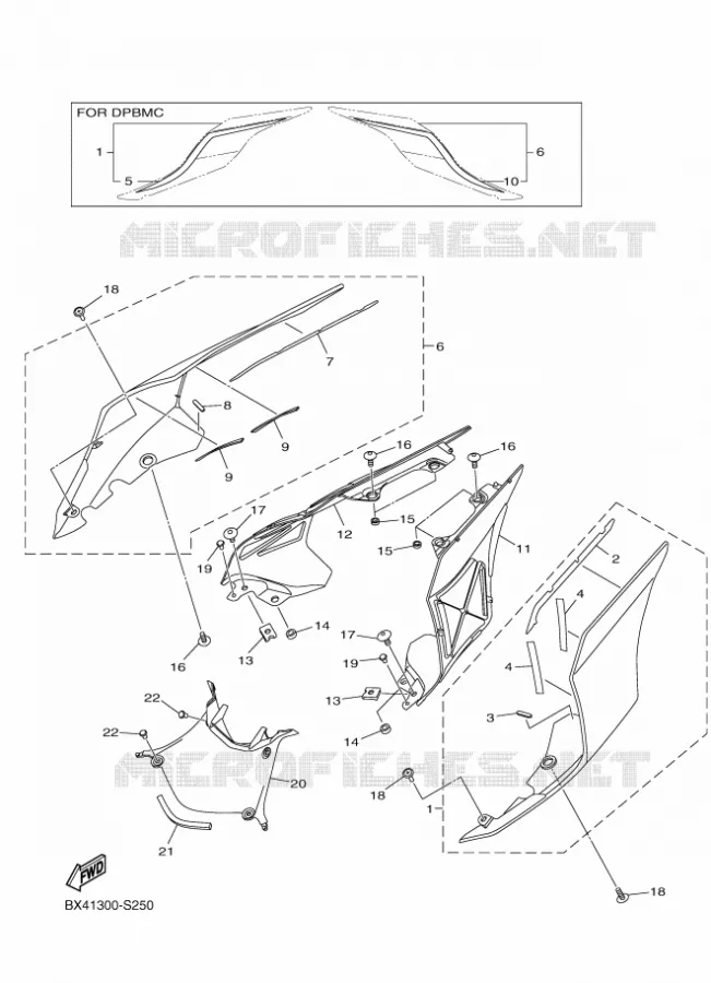 COUVERCLE LATERAL Yamaha MOTO 1000 2017 R1  YZF-R1