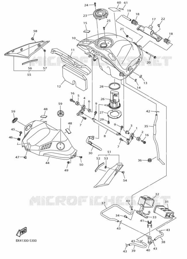 RESERVOIR A ESSENCE Yamaha MOTO 1000 2017 R1  YZF-R1