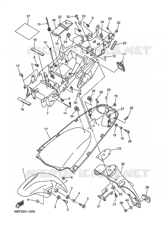 GARDE BOUE Yamaha MOTO 600 2001 R6  YZF-R6