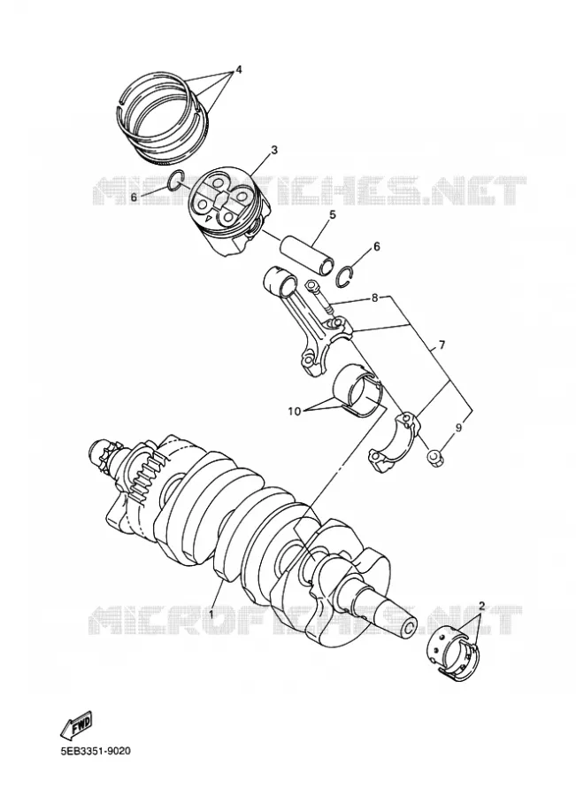 VILEBREQUIN / PISTON Yamaha MOTO 600 2001 R6  YZF-R6