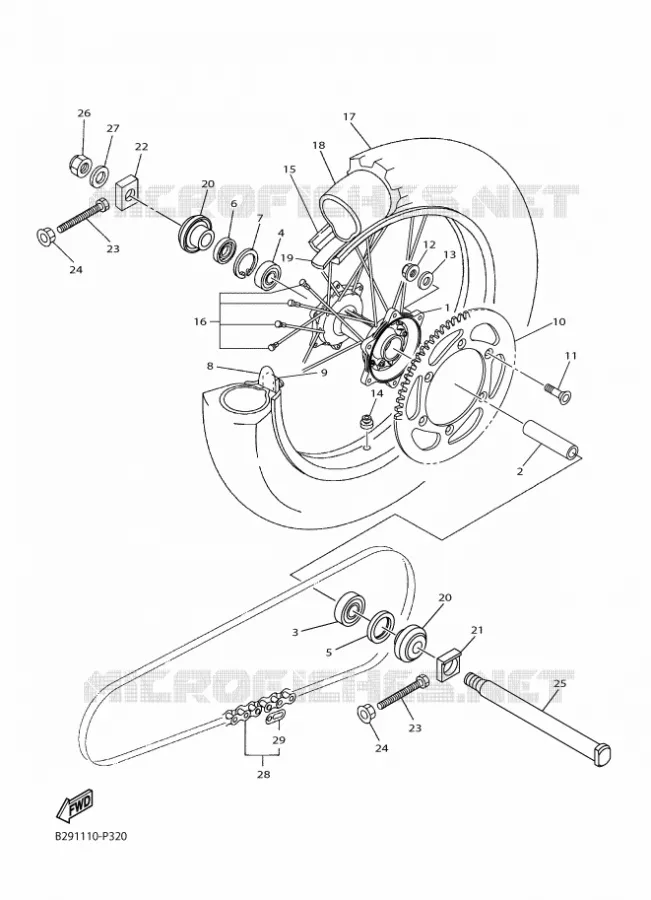 ROUE ARRIERE Yamaha MOTO 250 2016 WRF  WR250F