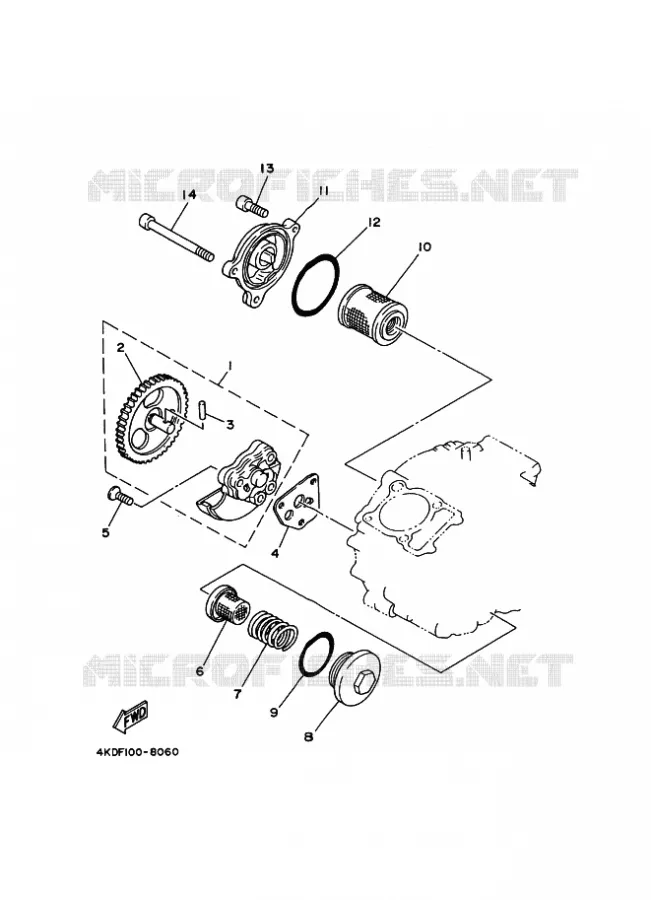 POMPE A HUILE Yamaha QUAD 250 2000 BEAR TRACKER  YFM250