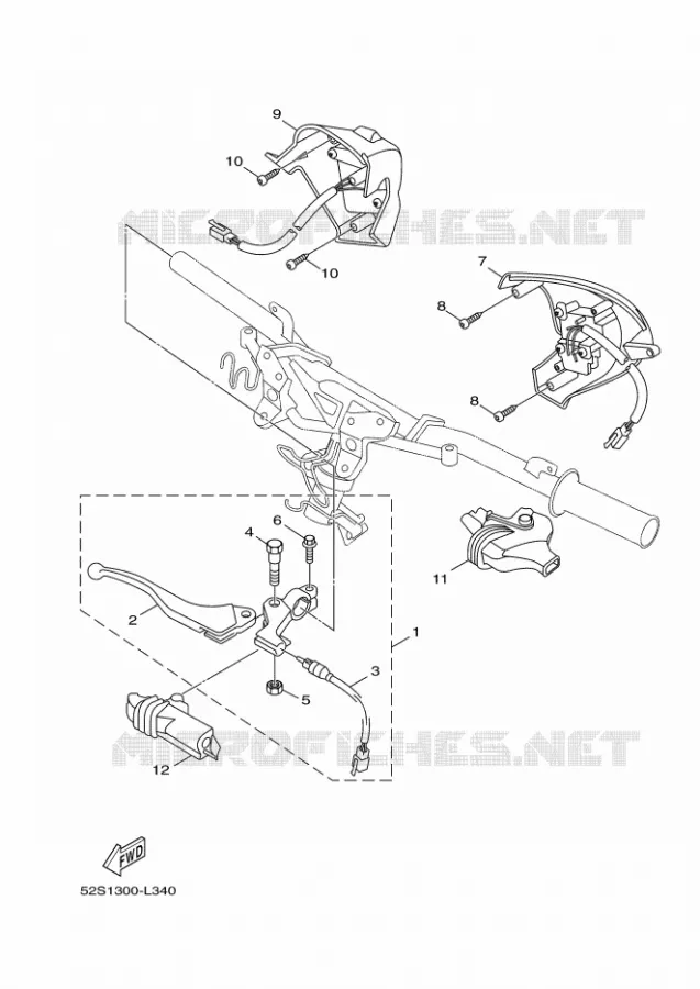 COMMODO / LEVIER Yamaha SCOOTER 150 2012 XENTER  HW151