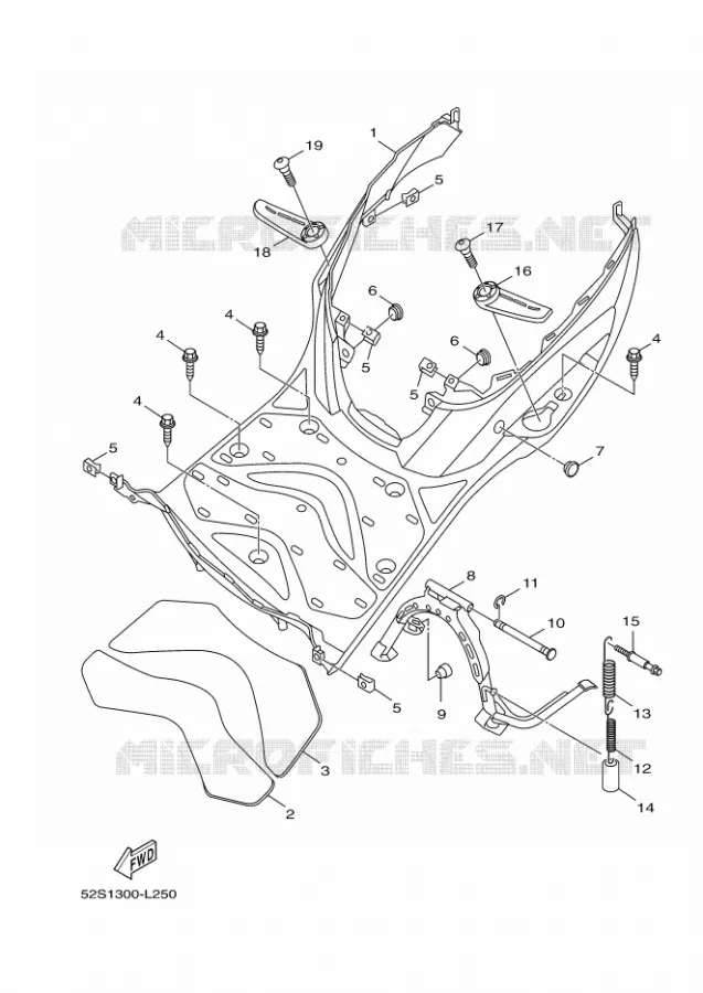 SUPPORT / REPOSE PIEDS Yamaha SCOOTER 150 2012 XENTER  HW151