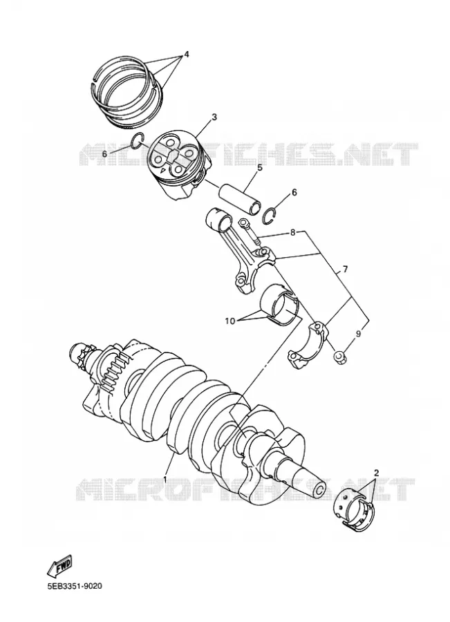 VILEBREQUIN / PISTON Yamaha MOTO 600 2003 R6  YZF-R6