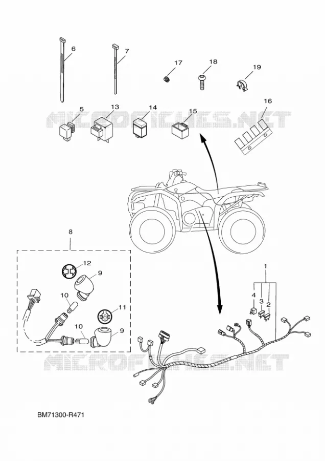 PARTIE ELECTRIQUE 2 Yamaha QUAD 450 2016 GRIZZLY  YFM450FWAD