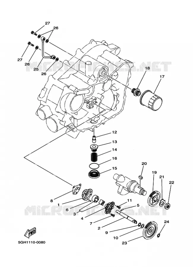 POMPE A HUILE Yamaha QUAD 450 2016 GRIZZLY  YFM450FWAD