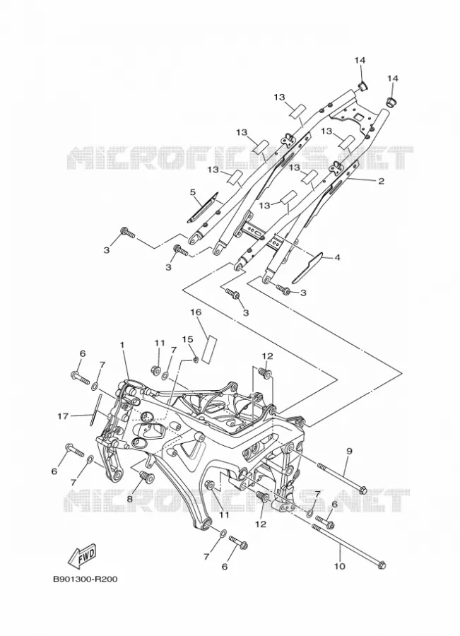CADRE Yamaha MOTO 900 2016 XSR  MTM850