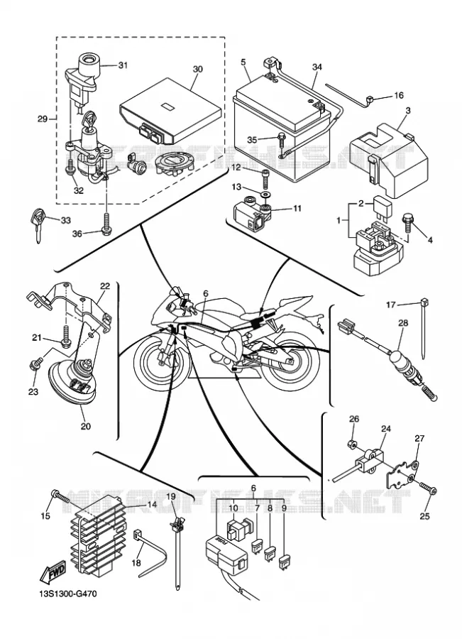 PARTIE ELECTRIQUE 2 Yamaha MOTO 600 2010 R6  YZF-R6