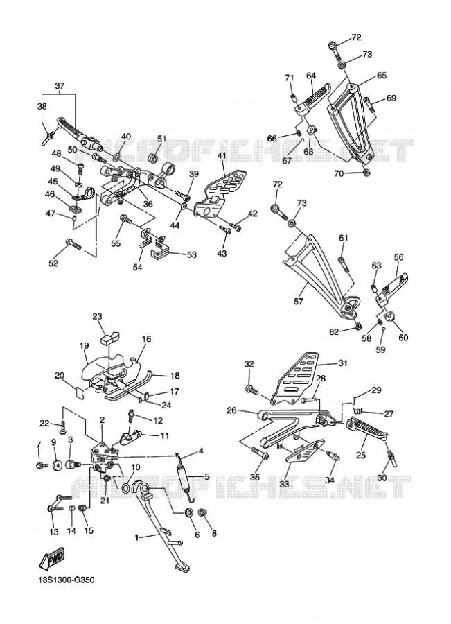 SUPPORT / REPOSE PIEDS Yamaha MOTO 600 2010 R6  YZF-R6