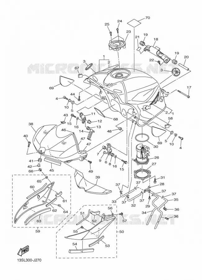 RESERVOIR A ESSENCE Yamaha MOTO 600 2010 R6  YZF-R6