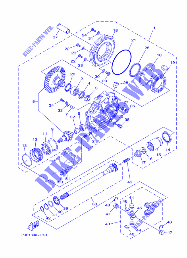 CARDAN / COUPLE CONIQUE pour Yamaha XT1200Z de 2015