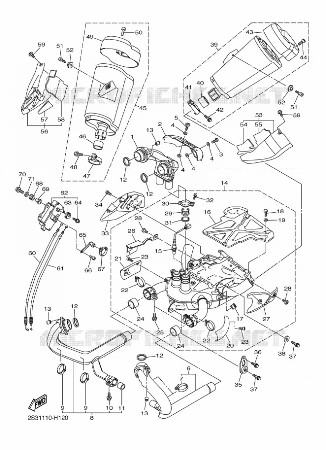 ECHAPPEMENT Yamaha MOTO 1700 2016 VMAX  VMX17