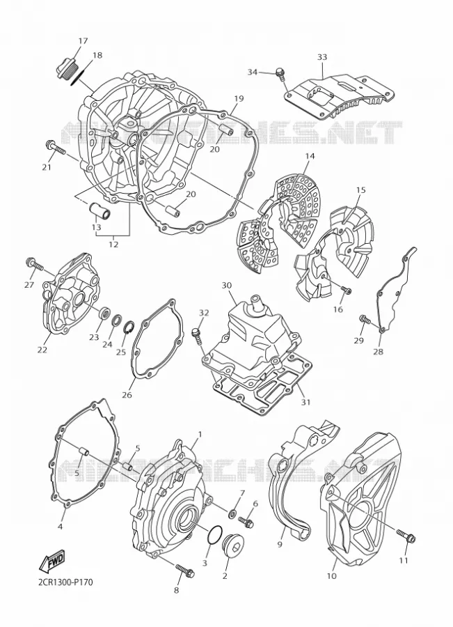 CARTER - MOTEUR 1 Yamaha MOTO 1000 2016 R1  YZF-R1