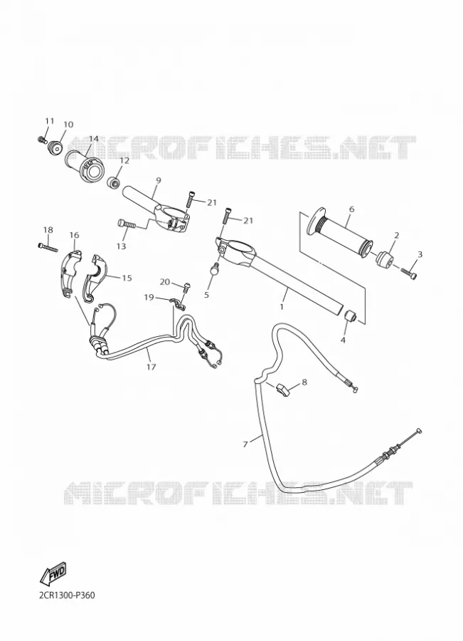 GUIDON ET CABLES Yamaha MOTO 1000 2016 R1  YZF-R1