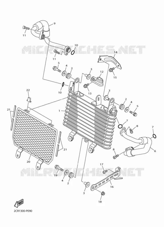 RADIATEUR D'HUILE / ECHANGEUR Yamaha MOTO 1000 2016 R1  YZF-R1