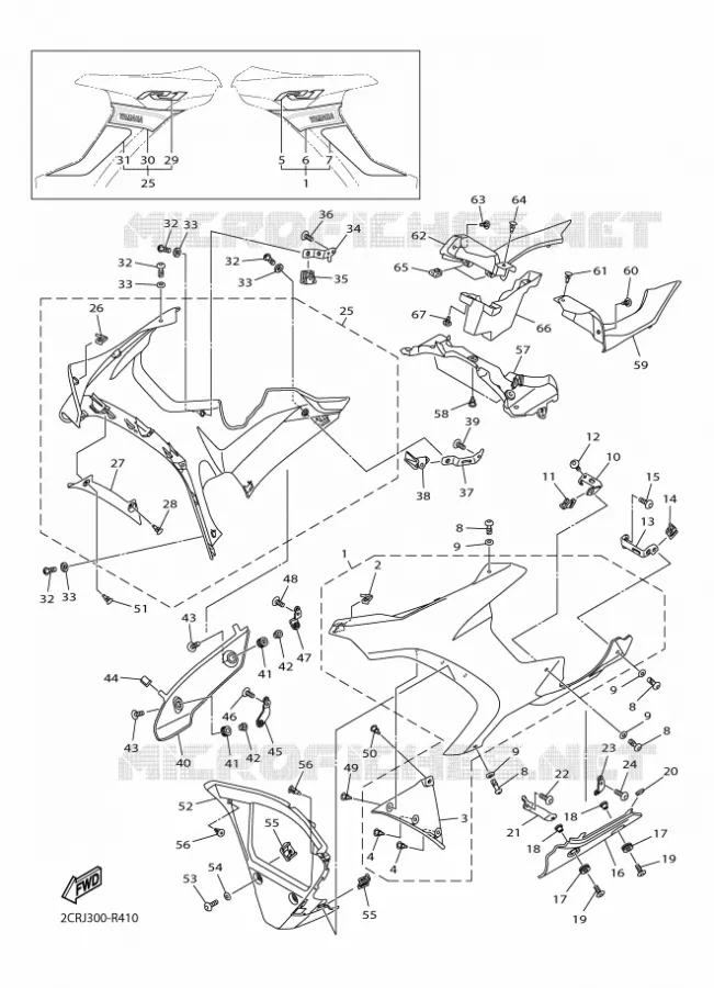 CARENAGES 2 Yamaha MOTO 1000 2016 R1  YZF-R1R1