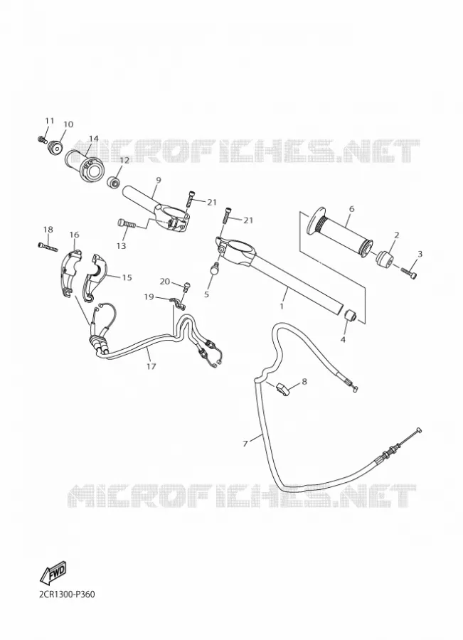 GUIDON ET CABLES Yamaha MOTO 1000 2016 R1  YZF-R1R1