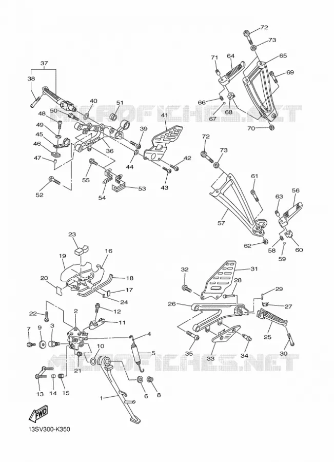 SUPPORT / REPOSE PIEDS Yamaha MOTO 600 2016 R6  YZF-R6