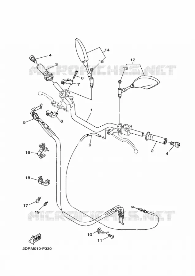 GUIDON ET CABLES Yamaha MOTO 900 2016 MT  MT09A