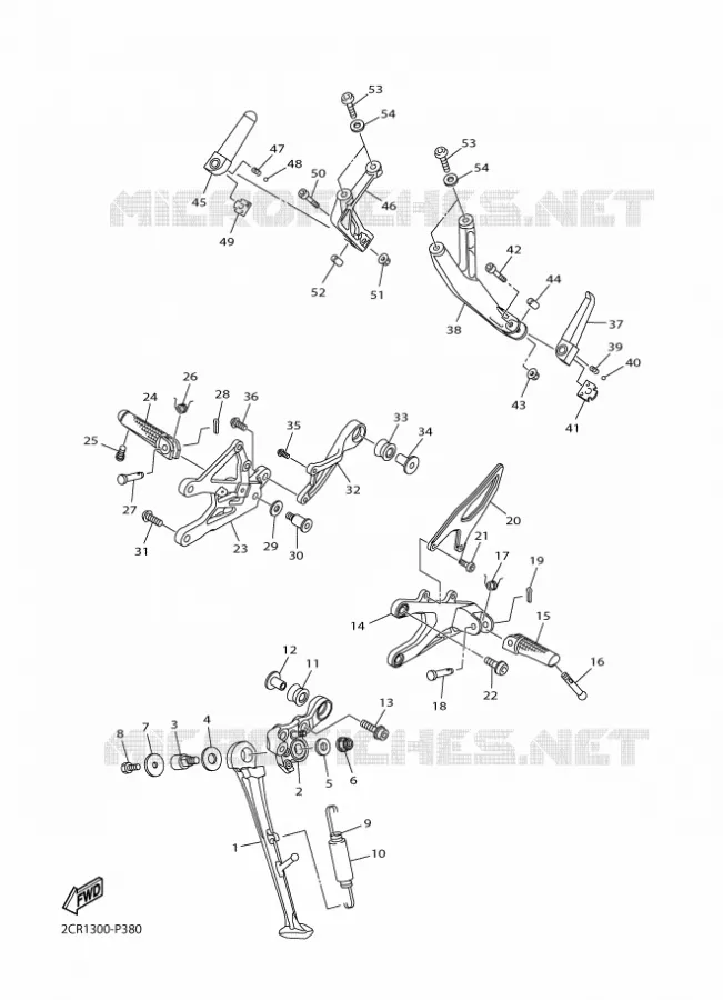 SUPPORT / REPOSE PIEDS Yamaha MOTO 1000 2016 R1M  YZF-R1M