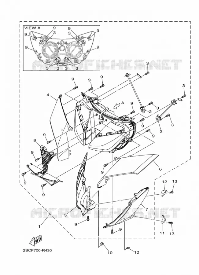 PHARE  Yamaha MOTO 900 2016 MT  MT09TRA