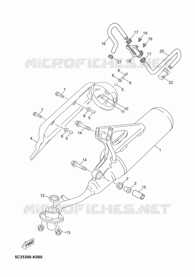 ECHAPPEMENT Yamaha SCOOTER 50 2012 NEOS 4T UBS  YN50FUNEO'S 4+