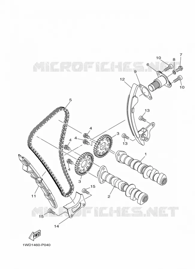 ARBRE A CAMES / CHAINE DE DISTRIBUTION Yamaha MOTO 300 2016 R3  YZF-R3A