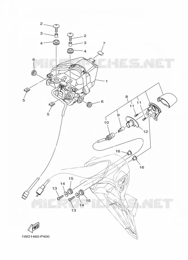 FEU ARRIERE Yamaha MOTO 300 2016 R3  YZF-R3A
